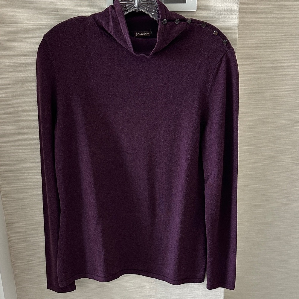 J. McLaughlin Women's Dark Purple Turtleneck Sweater